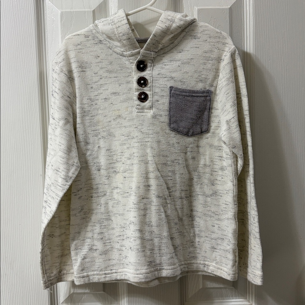 Cat & Jack Cream and Gray Hooded Sweater